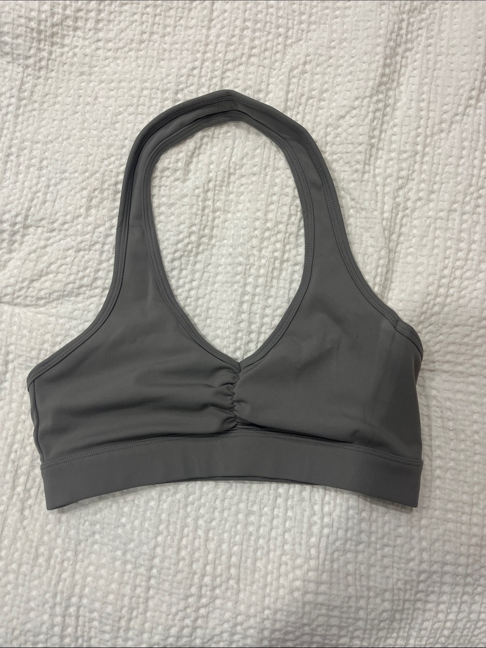 YoungLA Gray Racerback Halter Sports Bra
